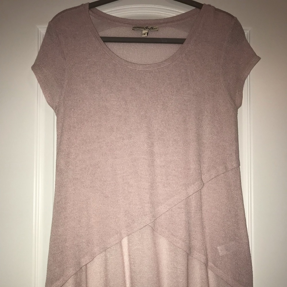 Express Low High Short Sleeve Sweater